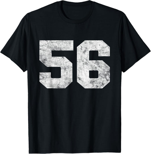 Vintage Lucky Number 56 Birthday Sports Player Team Athlete T-Shirt - T-Shirt | Black