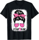 Survivor Breast Cancer Awareness Messy Bun Hair Bleached T-Shirt - T-Shirt | Black
