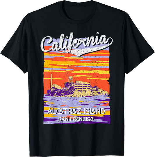 Alcatraz Island San Francisco CA Cali California Republic T-Shirt - T-Shirt | Black