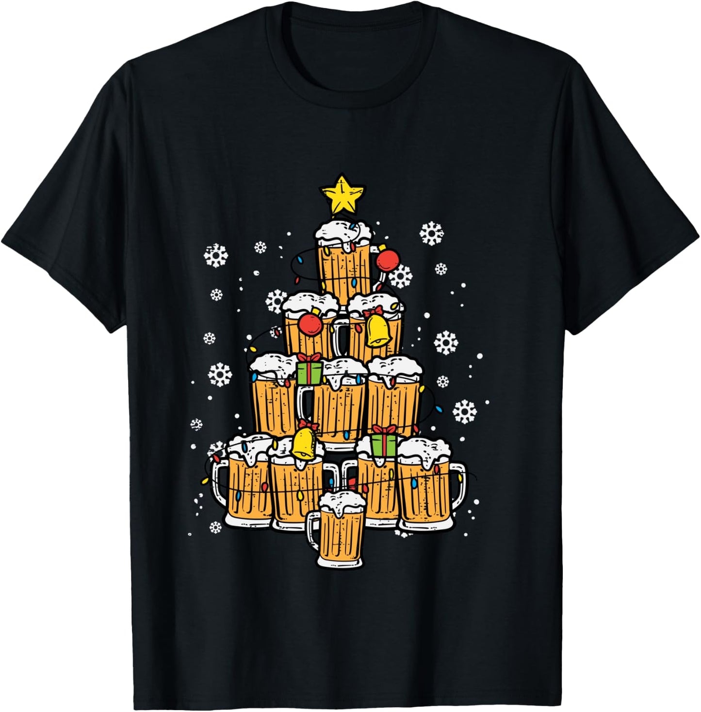 Beer Christmas Tree Xmas Pajamas PJs Brew Dad Men T-Shirt - T-Shirt | Black