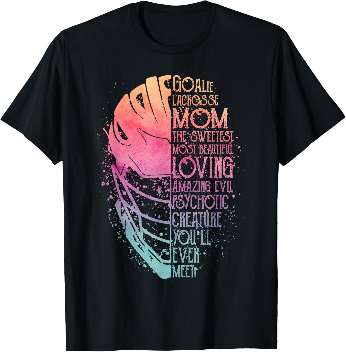 My Favorite Goalie Calls Me Mom Goalie Lacrosse Mom T-Shirt - T-Shirt | Black