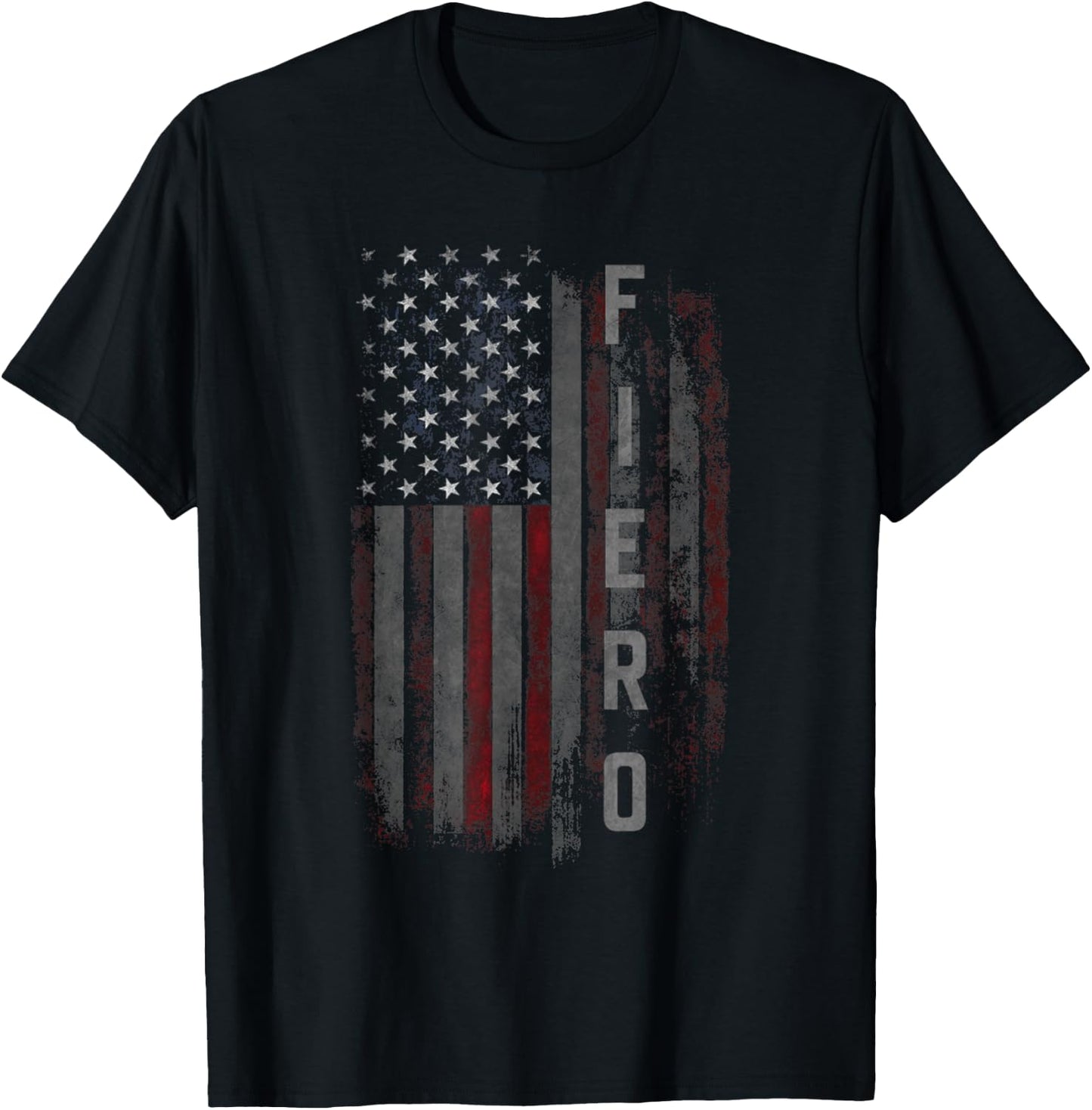 Fiero Family American Flag - Vintage Sports Car T-Shirt - T-Shirt | Black