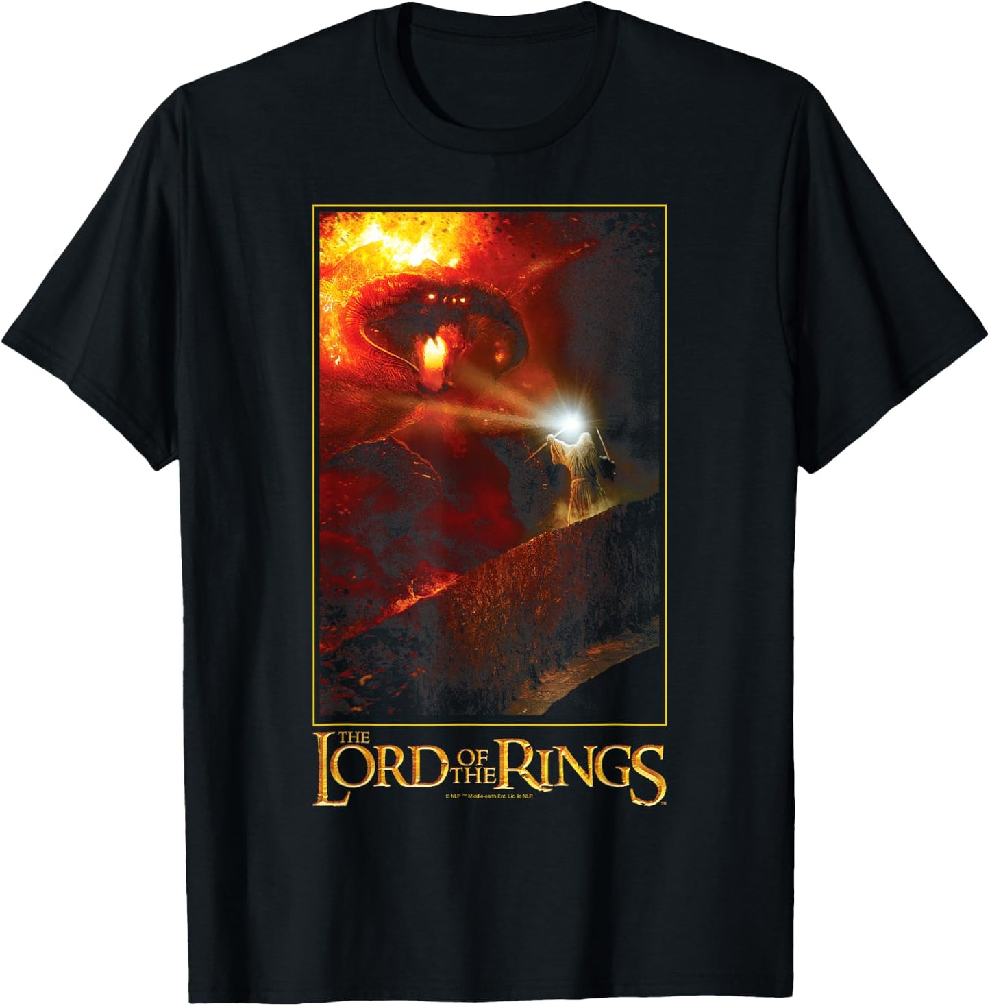 The Lord Of The Rings You Shall Not Pass! Balrog Poster T-Shirt - T-Shirt | Black