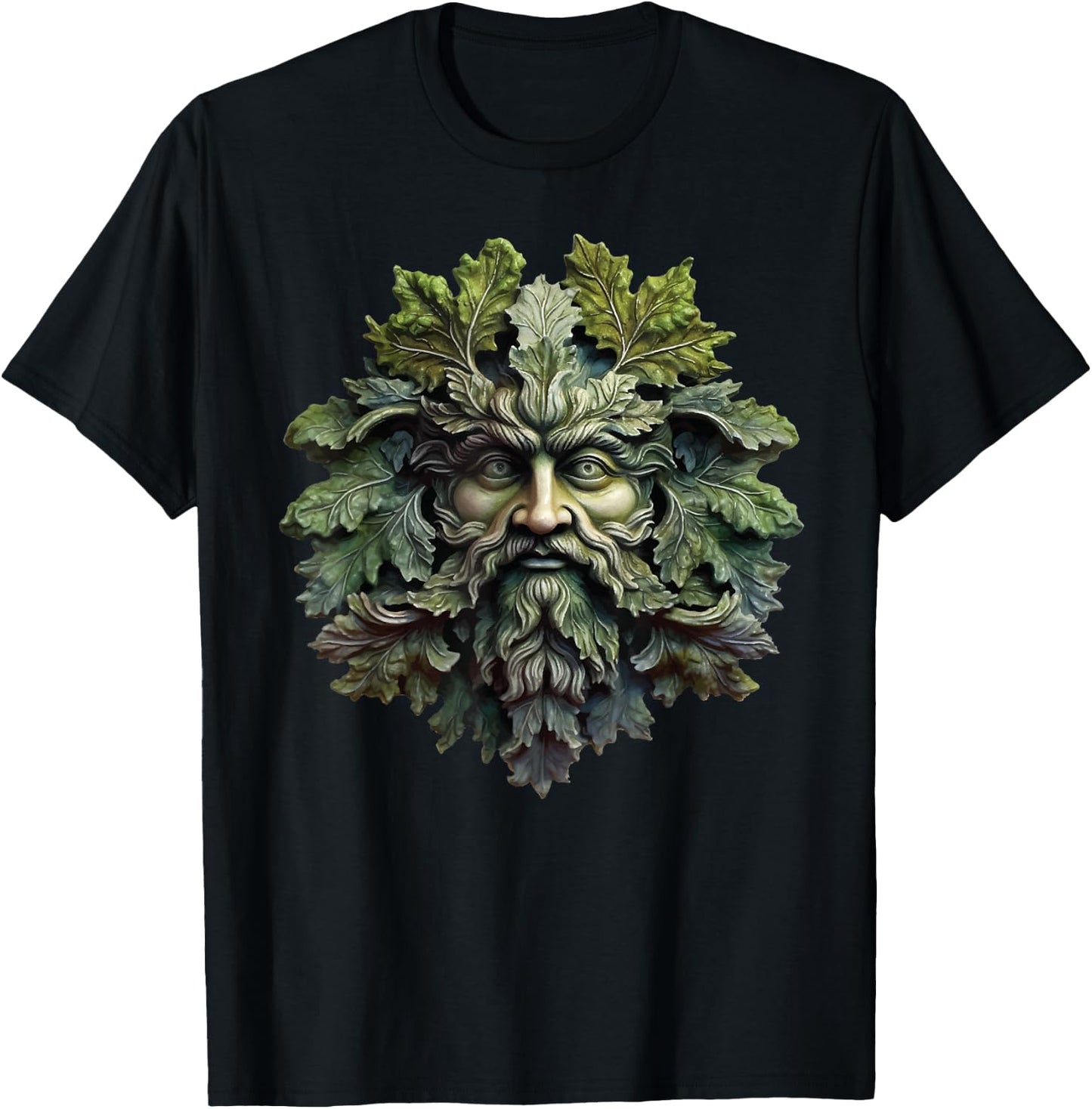 Green Man Botanical Greenman Women Kids Gardening T-Shirt - T-Shirt | Black