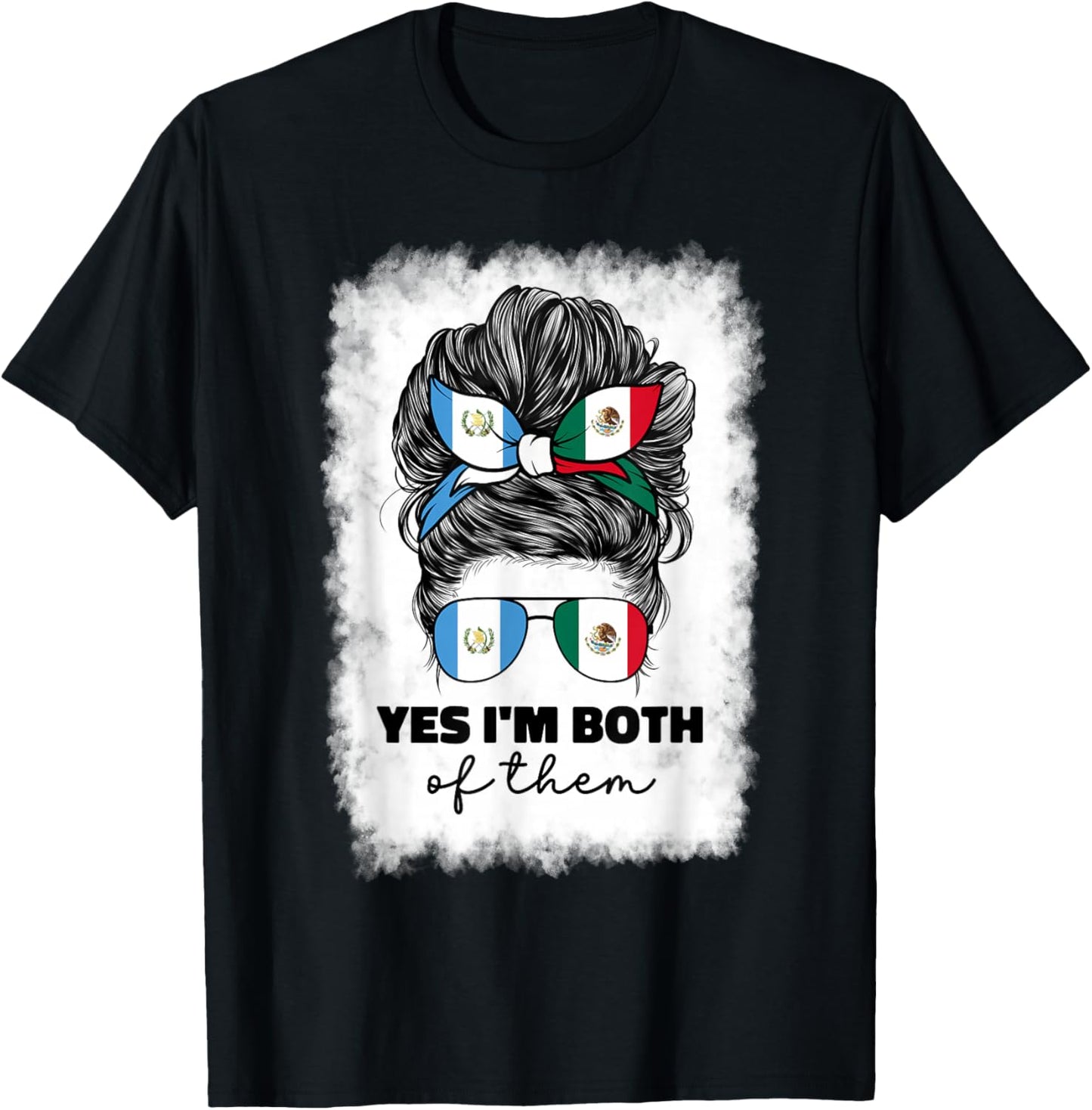 Half Mexican And Guatemalan Mexico Guatemala Flag Girl Women T-Shirt - T-Shirt | Black