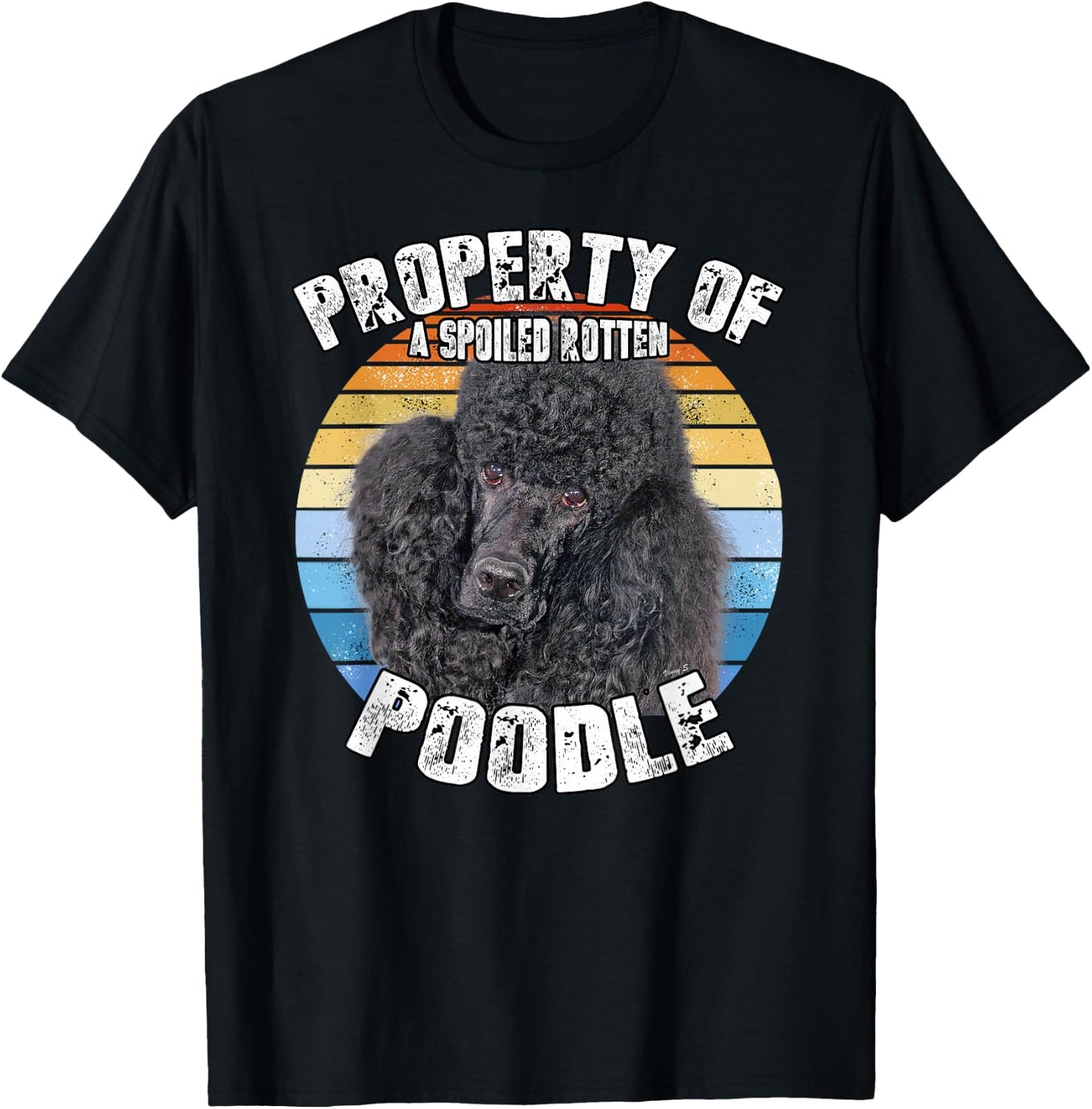 Poodle Black Retro Property Of T-Shirt - T-Shirt | Black