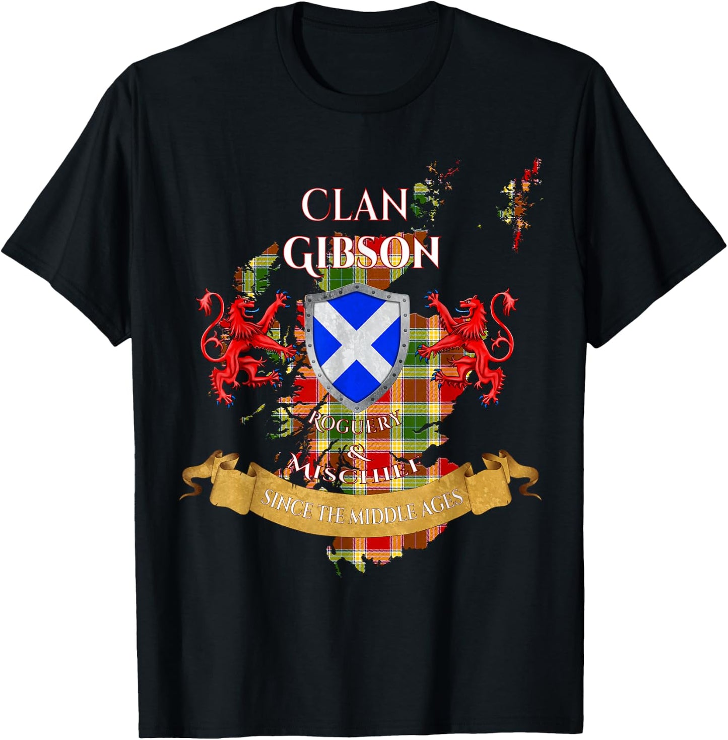 Gibson Scottish Family Clan Middle Ages Mischief T-Shirt - T-Shirt | Black