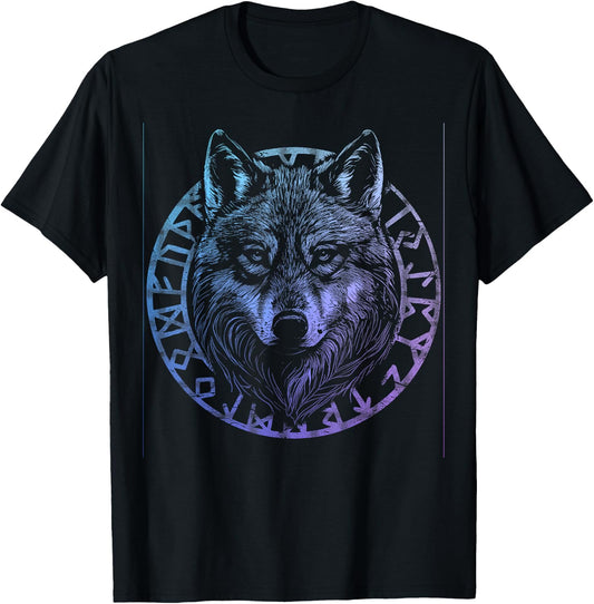 Wolf Viking Runes Nordic Celtic Wolf Lover T-Shirt - T-Shirt | Black