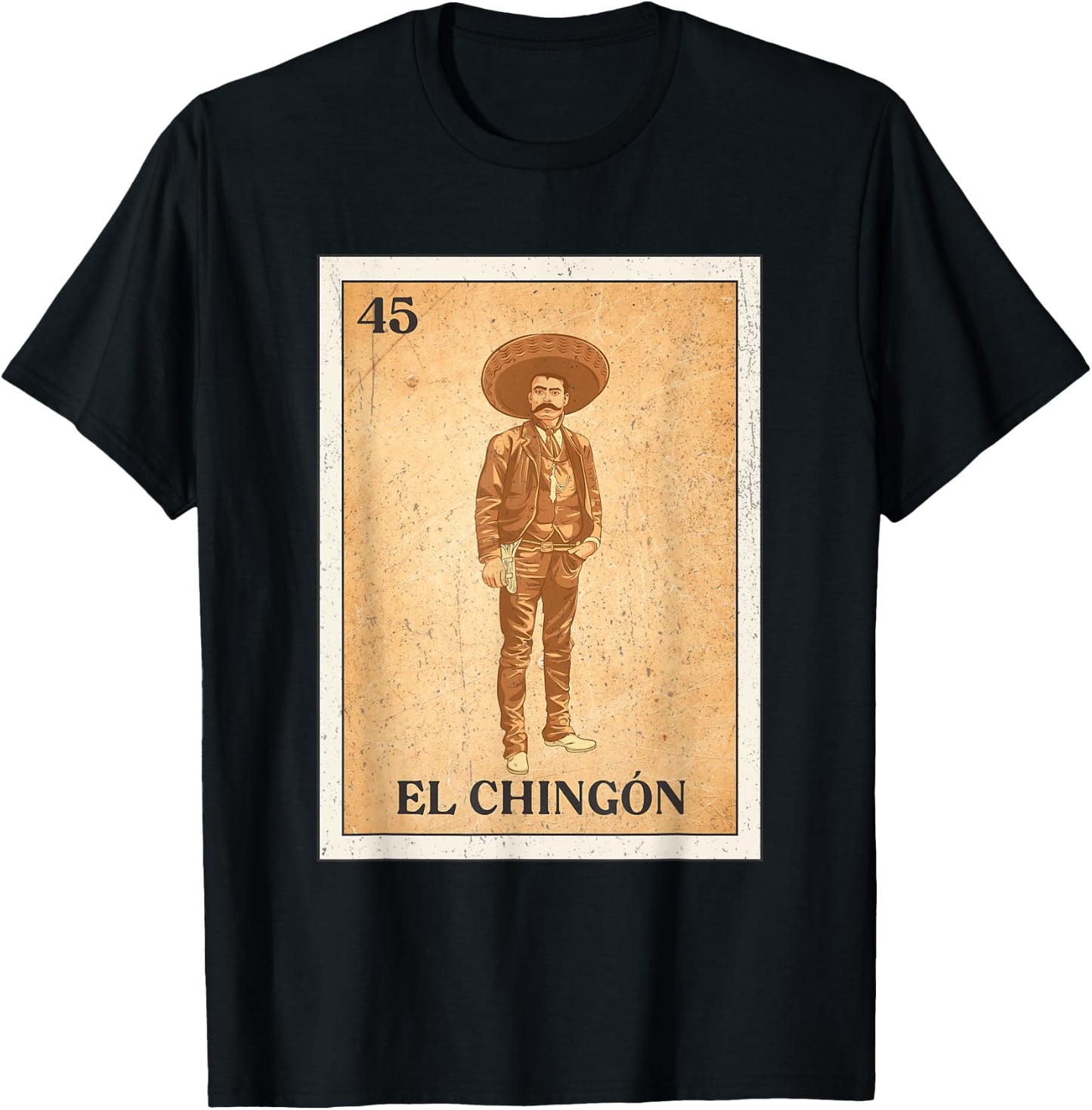 EL CHINGÓN. Zapata Mexican Bingo Version T-Shirt - T-Shirt | Black