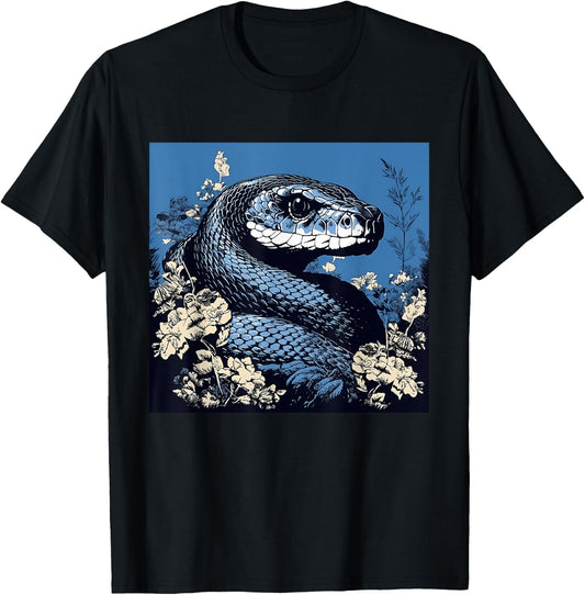 Retro Style Eastern Indigo Snake T-Shirt - T-Shirt | Black