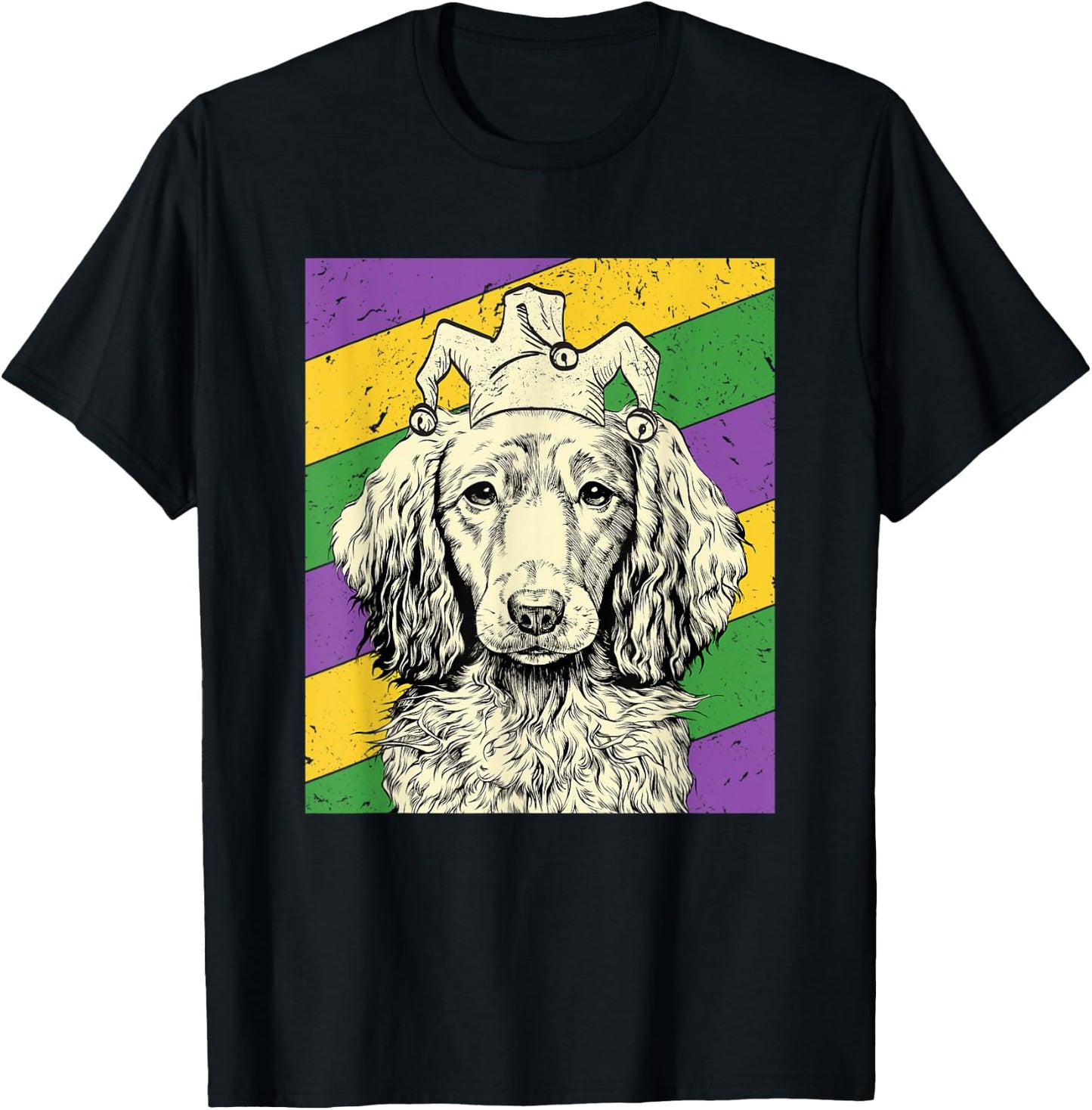 Dachshund Jester Funny Mardi Gras Doxie Dog Mom or Dad T-Shirt - T-Shirt | Black