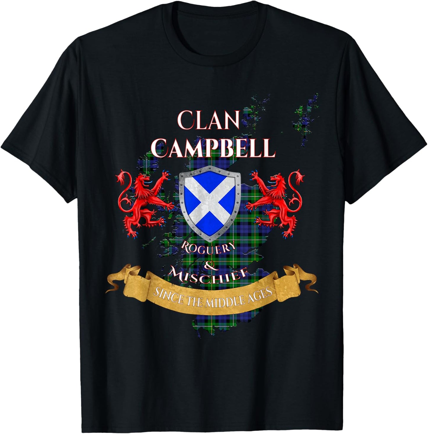 Campbell Loudoun Scottish Family Clan Middle Ages Mischief T-Shirt - T-Shirt | Black