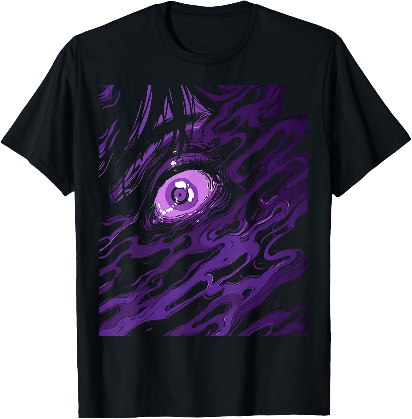 Creepy Japan Japanese Anime Manga Horror Aesthetic Weirdcore T-Shirt - T-Shirt | Black