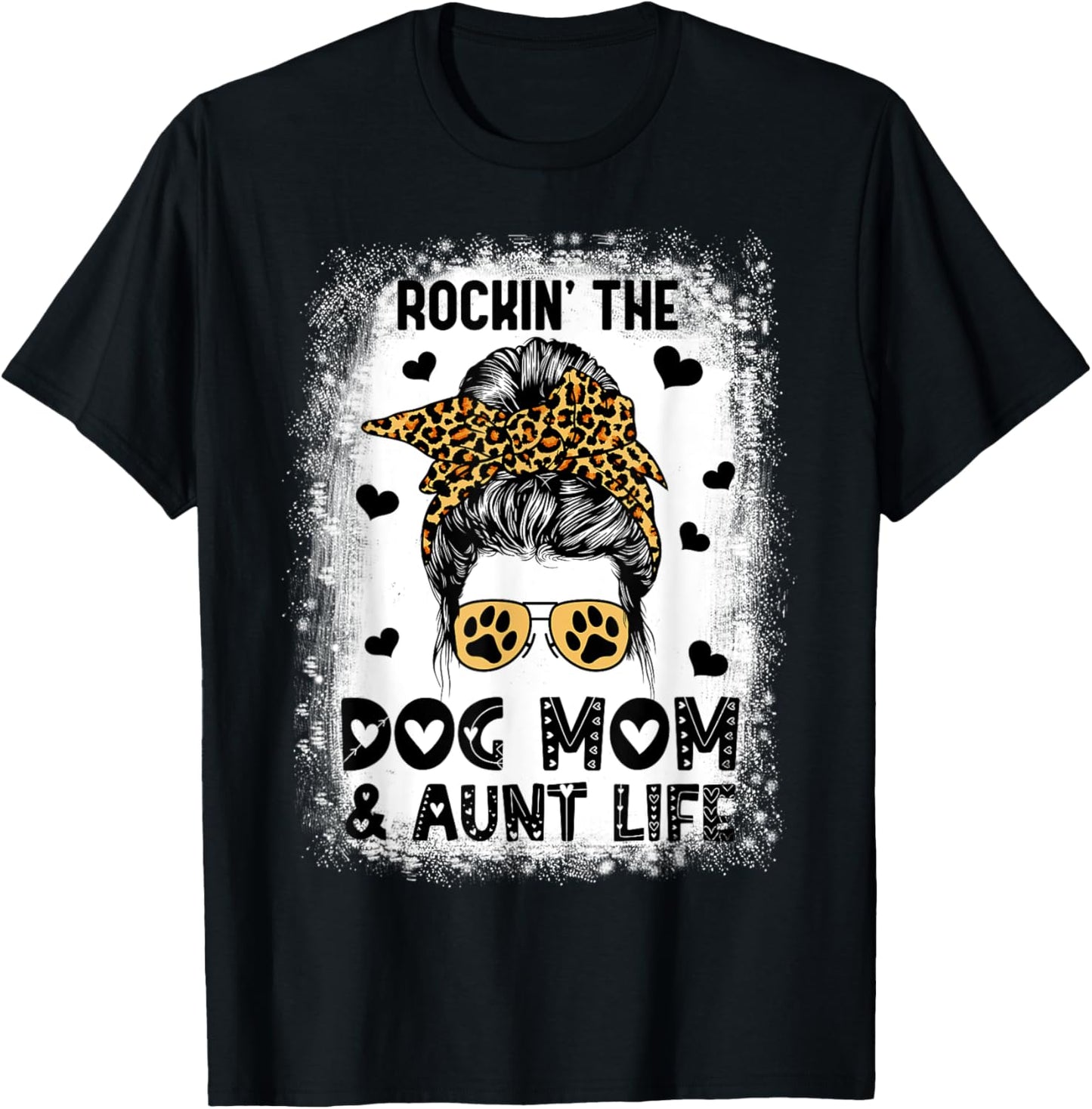 Dog Mom Aunt Life Cute Dog Lover Mother's Day Auntie T-Shirt - T-Shirt | Black