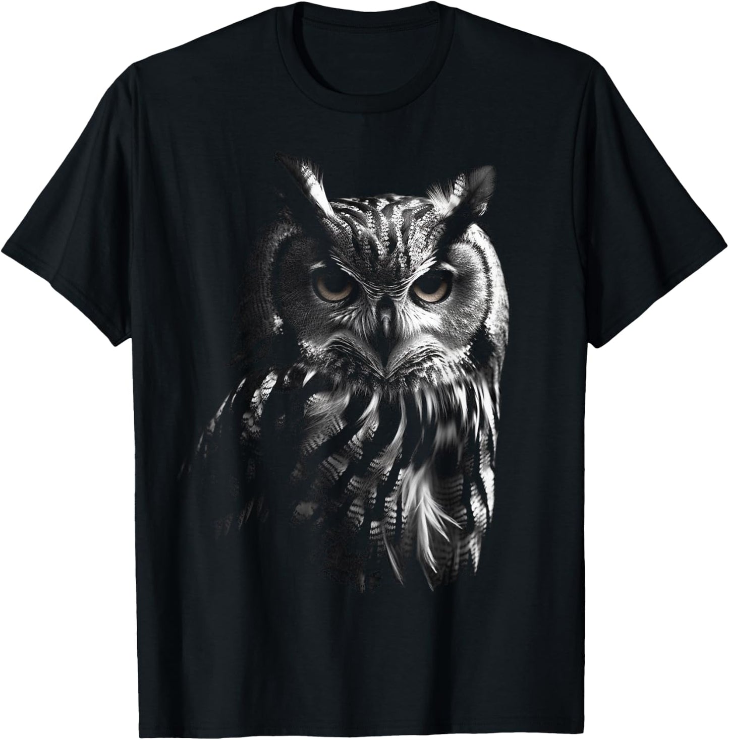 Owl Artwork - Bird Art Animal Owl T-Shirt - T-Shirt | Black