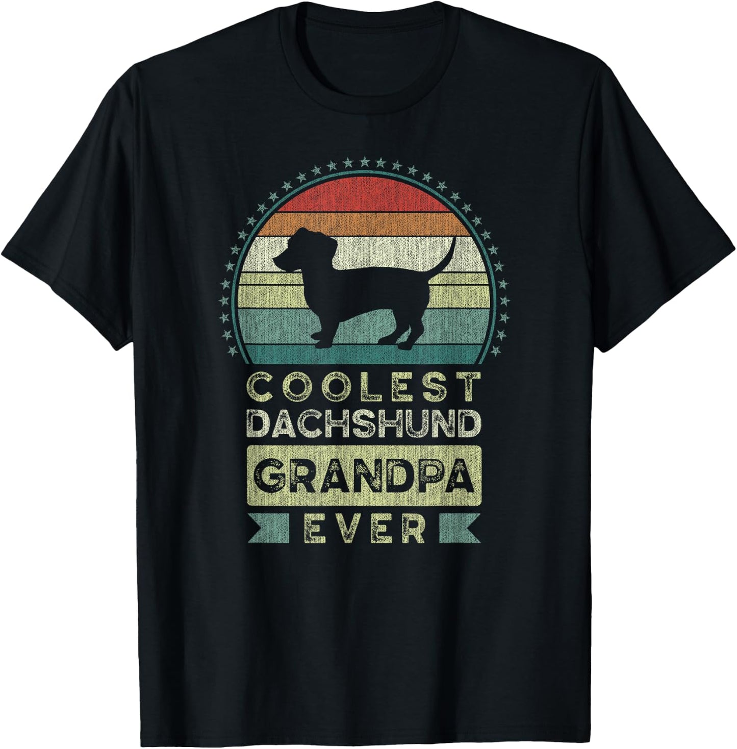 Coolest Dachshund Grandpa Ever, Father's Day, Grandfather T-Shirt - T-Shirt | Black