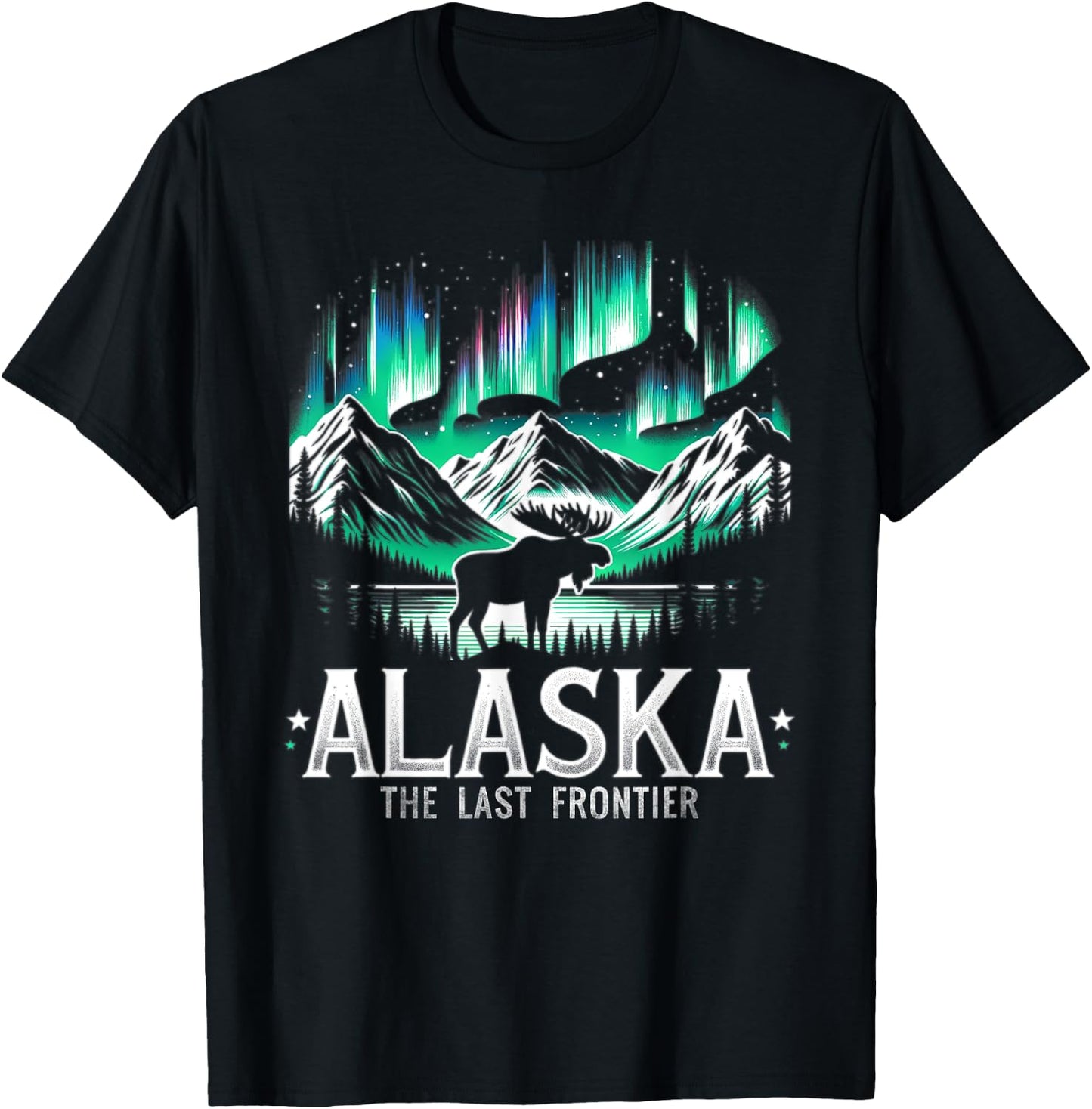 Alaska Day The Last Frontier Alaska Mountain Moose Souvenir T-Shirt - T-Shirt | Black