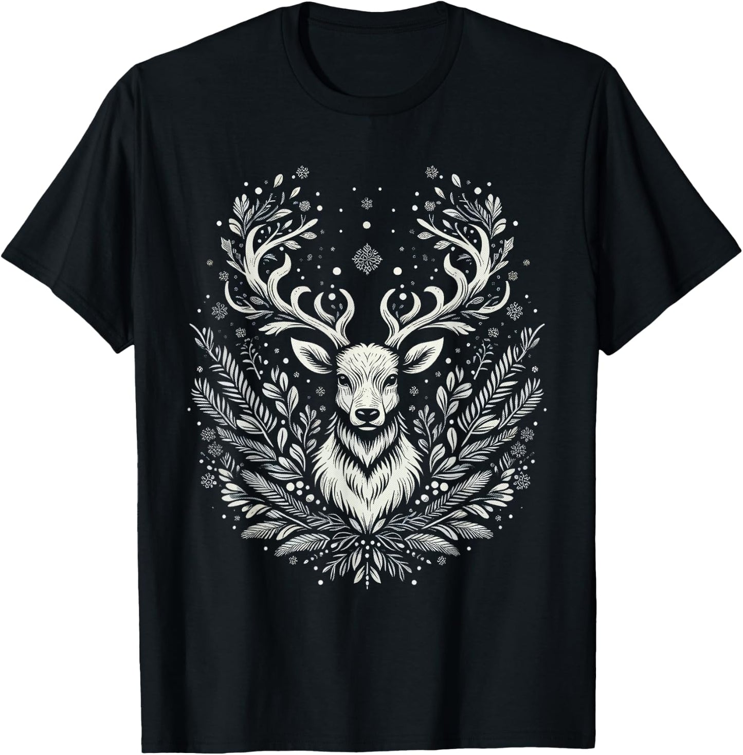 Christmas Reindeer Merry Christmas Xmas Morning Holiday T-Shirt - T-Shirt | Black