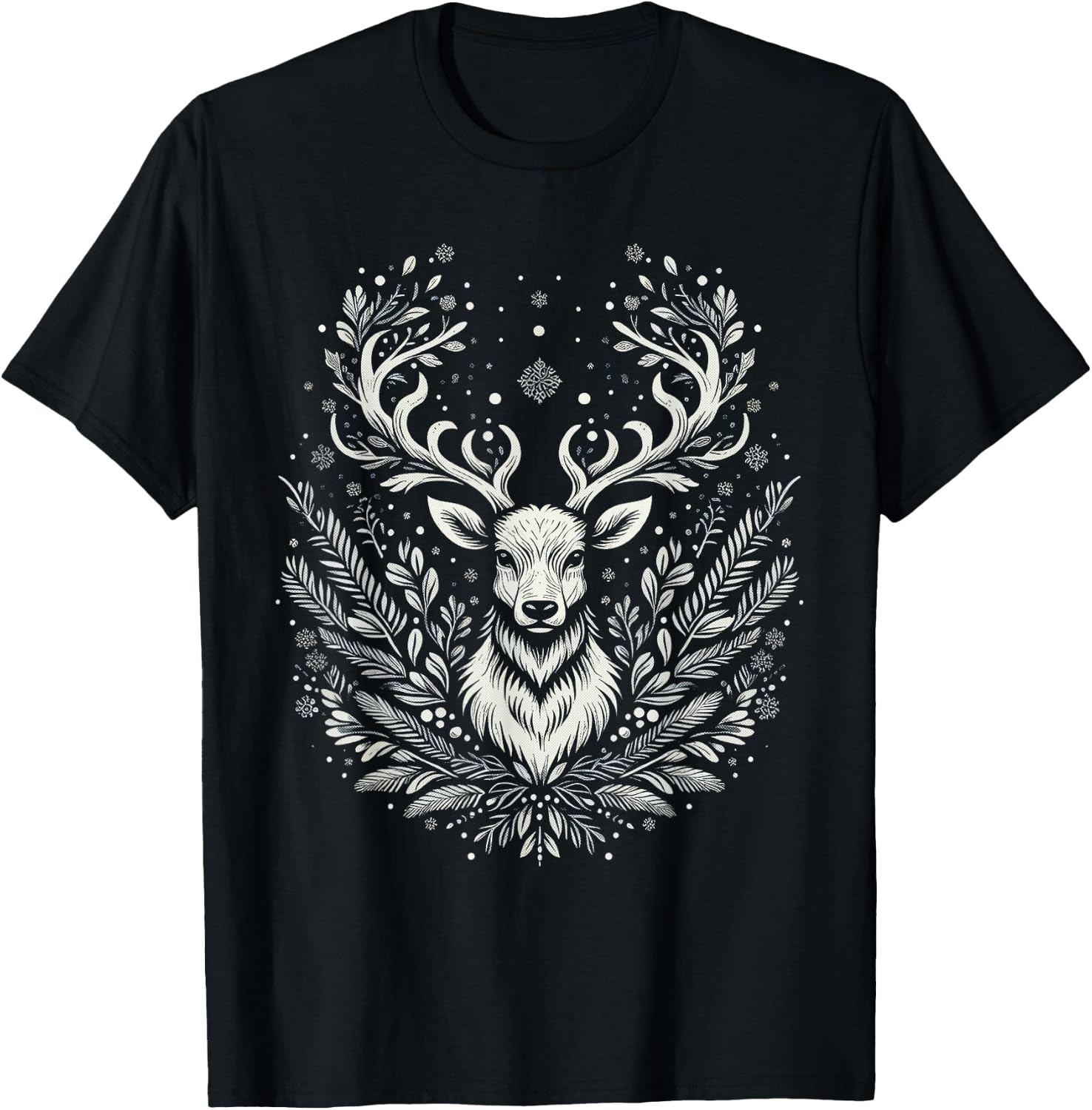 Christmas Reindeer Merry Christmas Xmas Morning Holiday T-Shirt - T-Shirt | Black