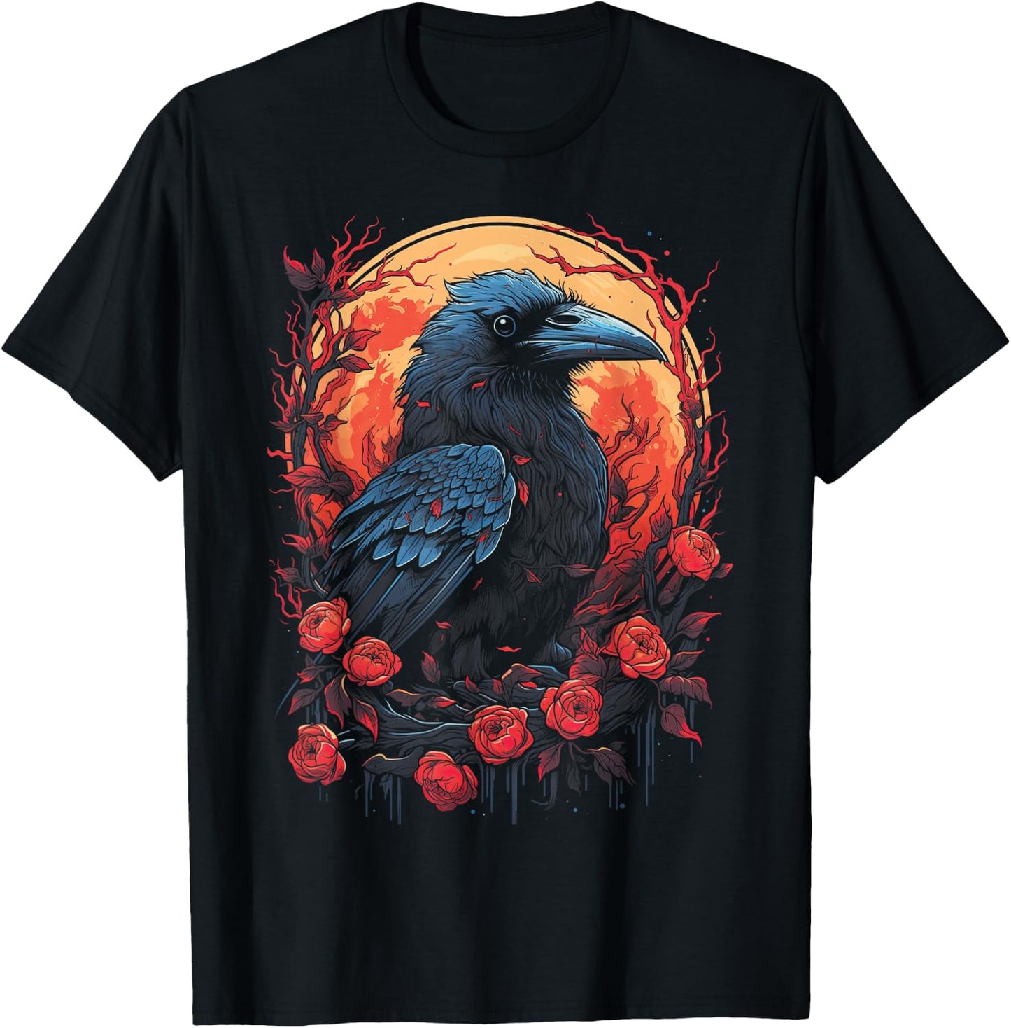 Raven Black gothic Occult Viking Witchcraft T-Shirt - T-Shirt | Black