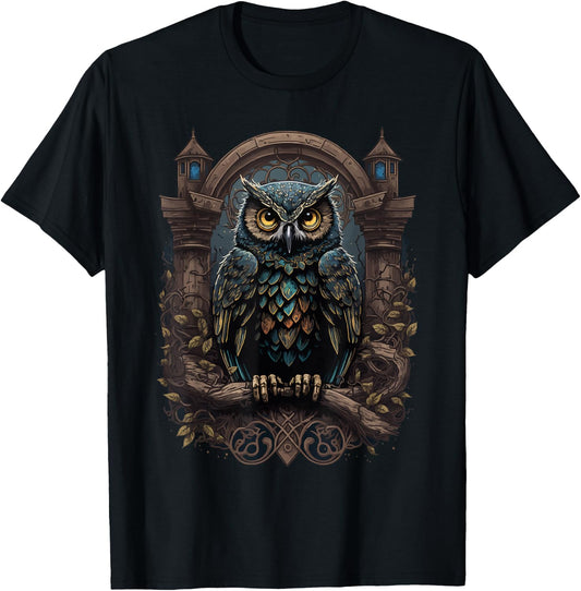 Gothic Pagan Wicca Witchcraft Occult Gothic Owl Moon Phase Black , Girls, Witchcraft Enthusiasts, , Short Sleeve, Size Small T-Shirt - T-Shirt | Black