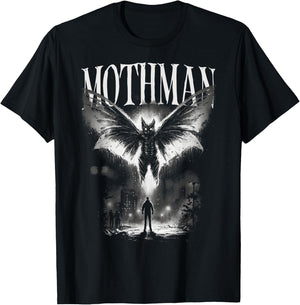Mothman Cryptid Creature - Death From Above Graphic T-Shirt - T-Shirt | Black