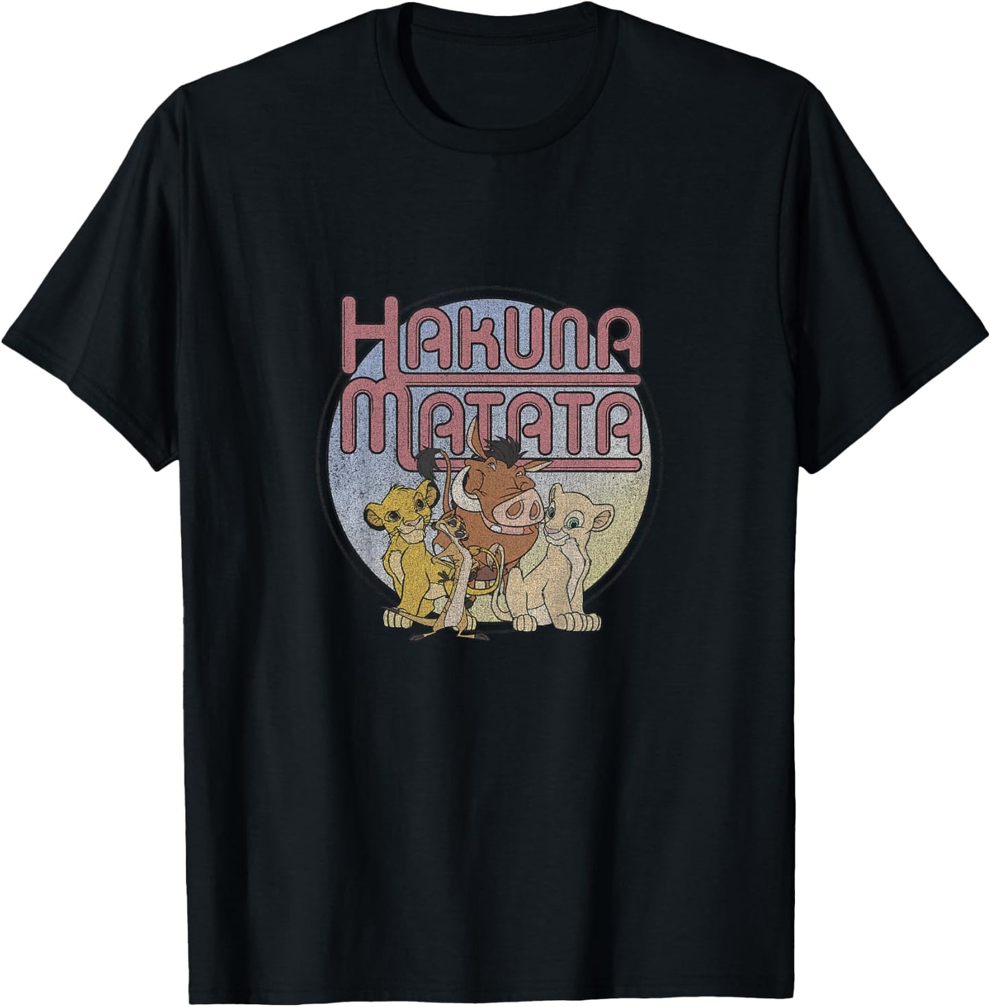 Kids Disney The Lion King Group Shot Hakuna Matata Retro Youth T-Shirt - T-Shirt | Black