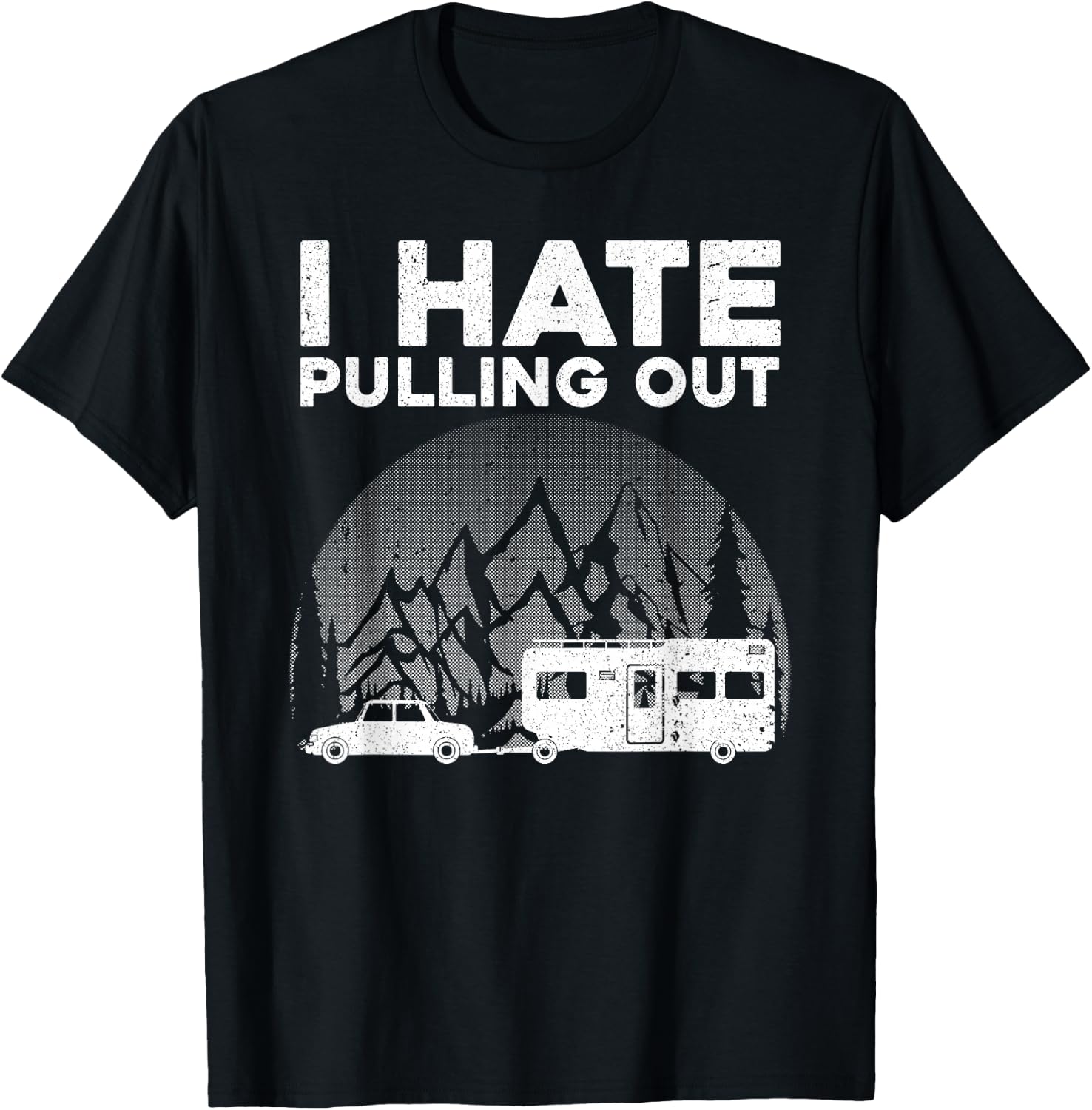 Funny Camping Art Women Kids Camping Trailer Camper T-Shirt - T-Shirt | Black