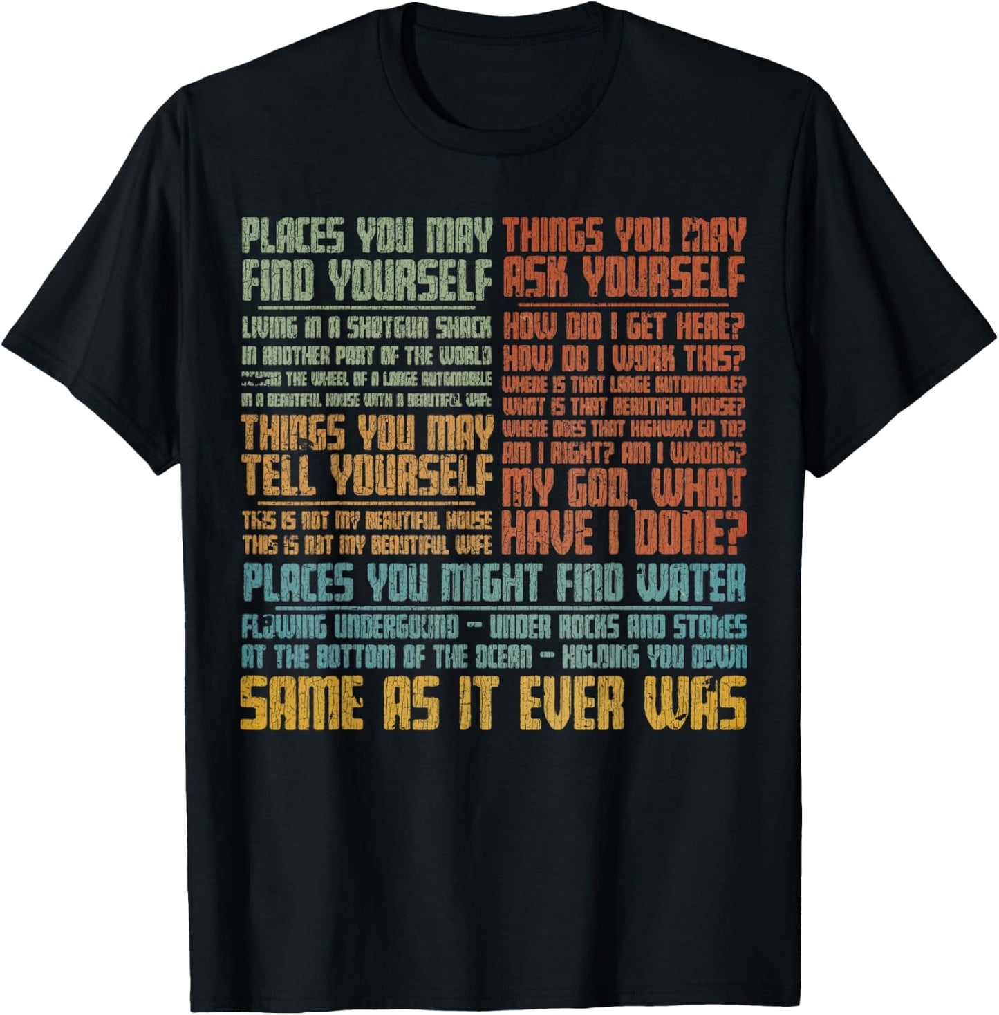 Vintage Same As It Ever was T-Shirt - T-Shirt | Black