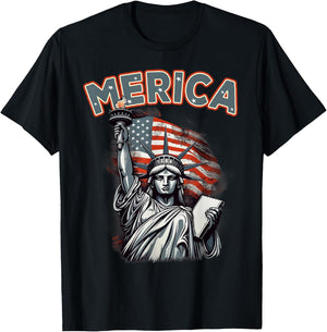 USA American Flag Patriotic 4th of July T-Shirt - T-Shirt | Black