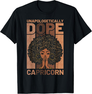Unapologetically Dope Capricorn Black Girl Melanin Horoscope T-Shirt - T-Shirt | Black