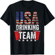 USA Drinking Team Funny Drinking Game Red Cup T-Shirt - T-Shirt | Black