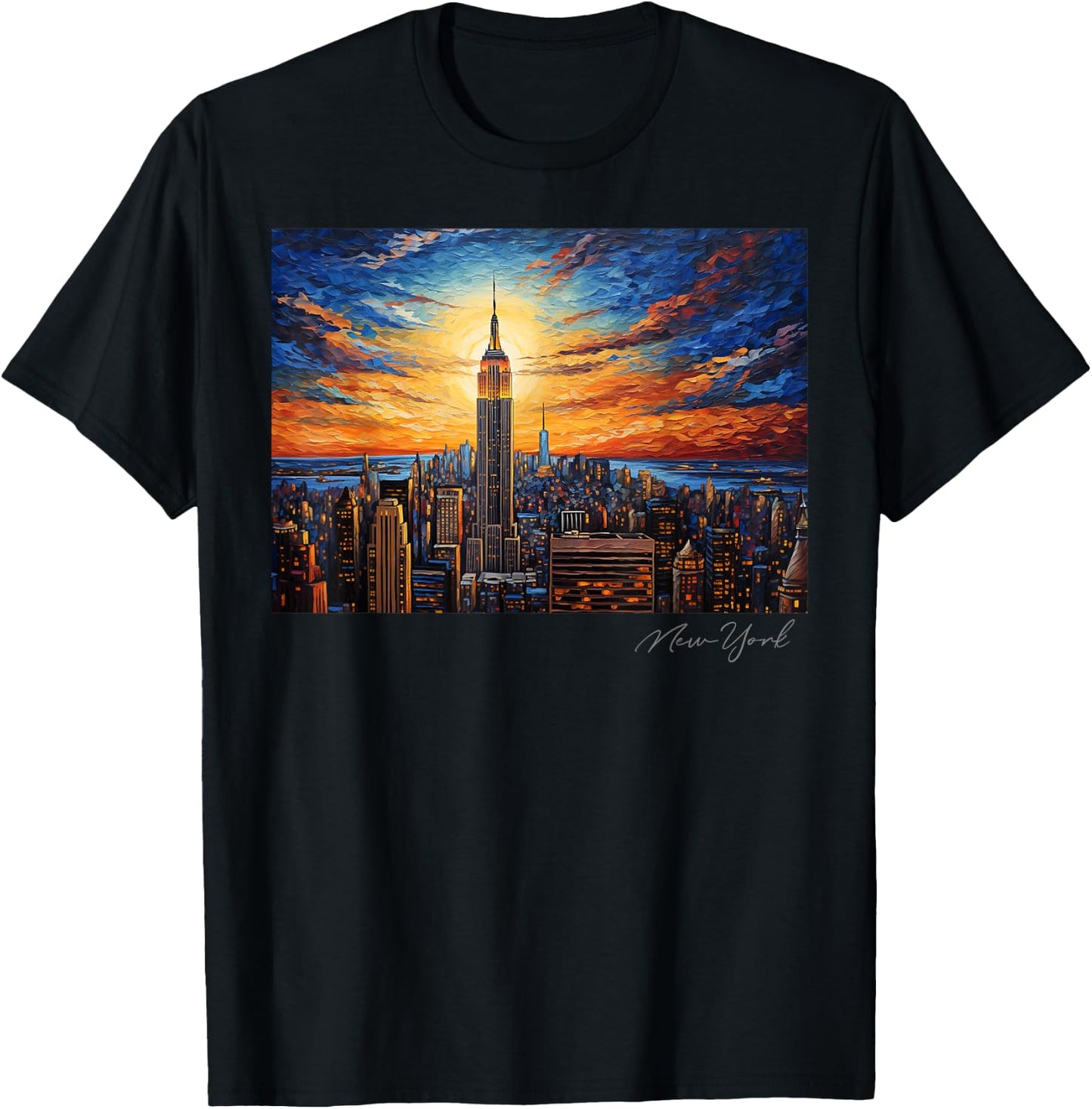 City of New York Retro NYC NY Art Travel Vintage Souvenir T-Shirt - T-Shirt | Black