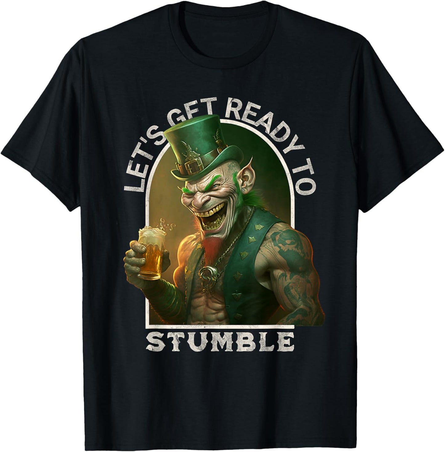Funny Paddy's Day Design, Evil Leprechaun, St. Patrick's Day T-Shirt - T-Shirt | Black
