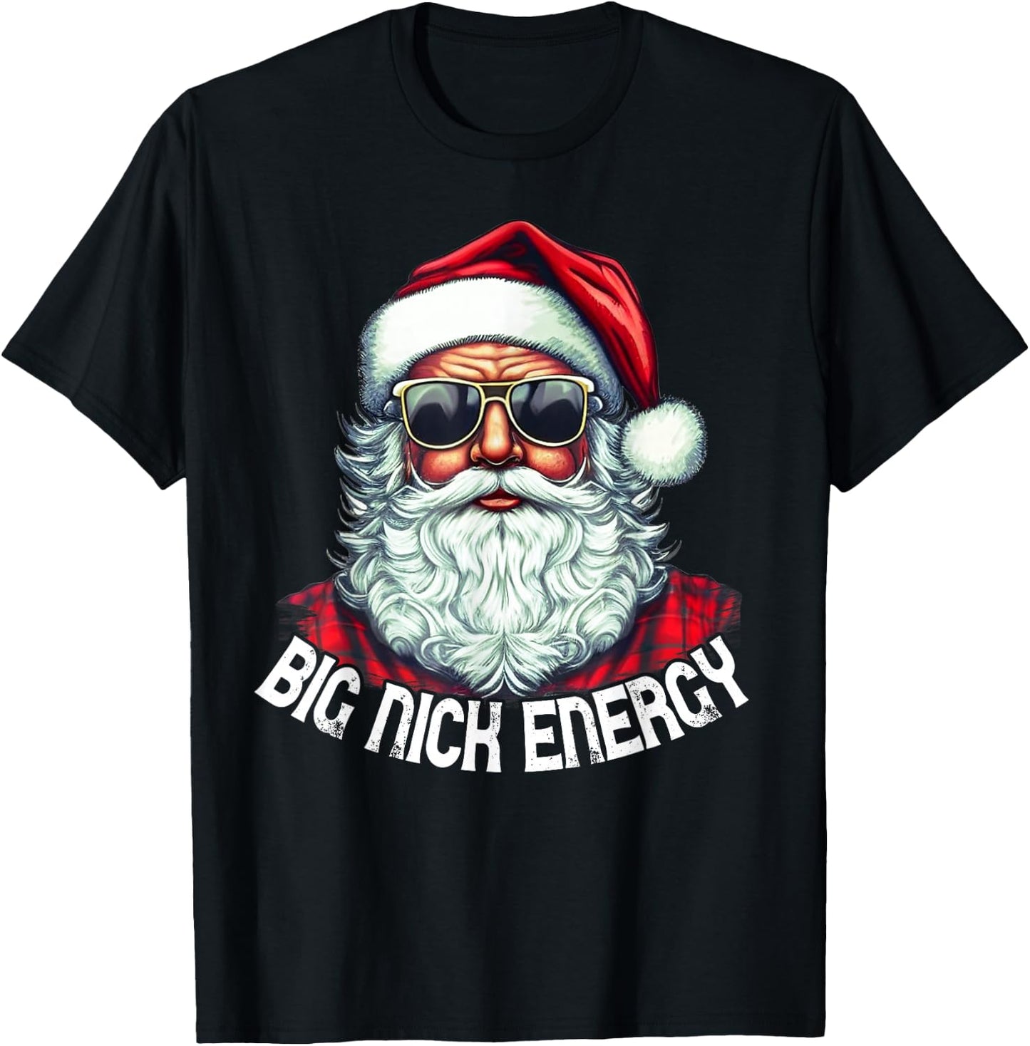Big Nick Energy Funny Santa Christmas T-Shirt - T-Shirt | Black