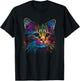 Cats Colorful Cat Cat's Head Catlovers T-Shirt - T-Shirt | Black