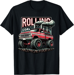 Rolling Coal Vintage Truck Turbo Brothers Mechanic Gift T-Shirt - T-Shirt | Black