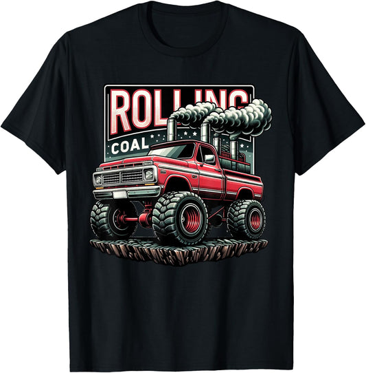 Rolling Coal Vintage Truck Turbo Brothers Mechanic Gift T-Shirt - T-Shirt | Black