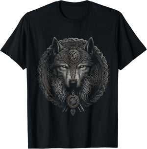 Viking Celtic Fenrir Wolf Women, Men T-Shirt - T-Shirt | Black