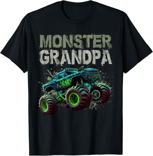 Monster Truck Grandpa Family Matching Monster Truck Lovers T-Shirt - T-Shirt | Black
