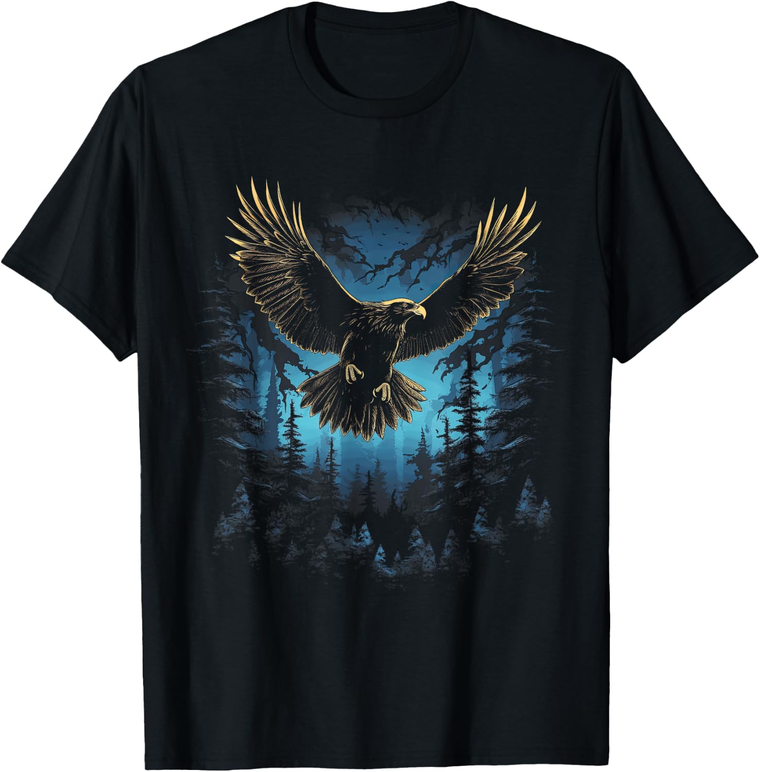 Eagle Forest Animal Wildlife T-Shirt - T-Shirt | Black