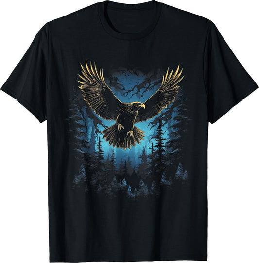 Eagle Forest Animal Wildlife T-Shirt - T-Shirt | Black