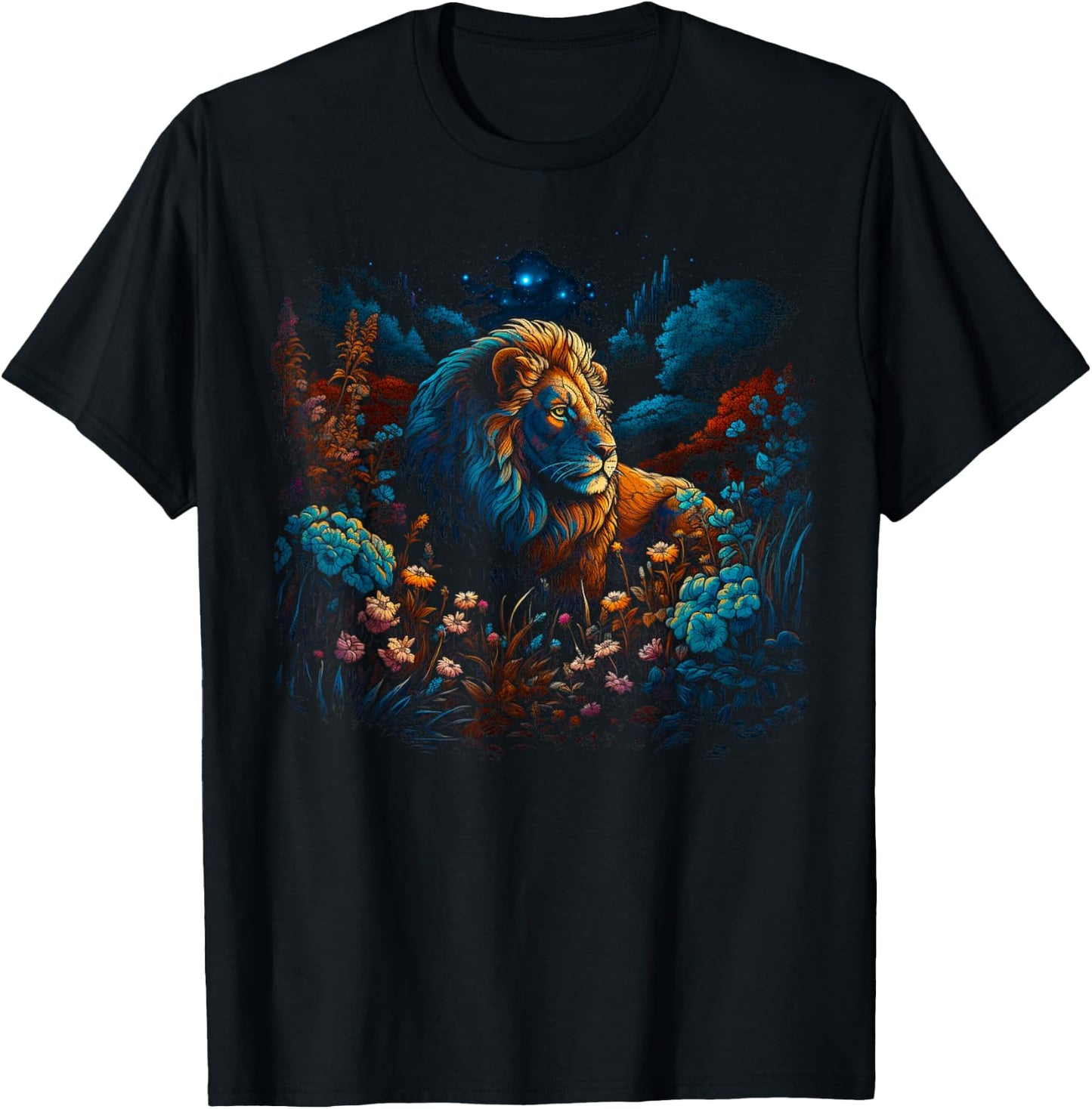Mystical Lion T-Shirt - T-Shirt | Black