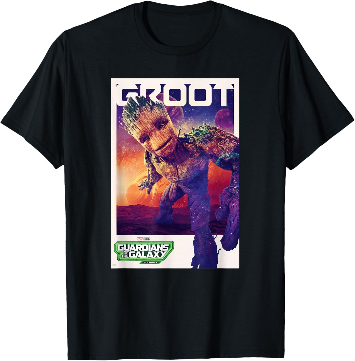 Marvel Guardians of the Galaxy Volume 3 Groot Poster T-Shirt - T-Shirt | Black