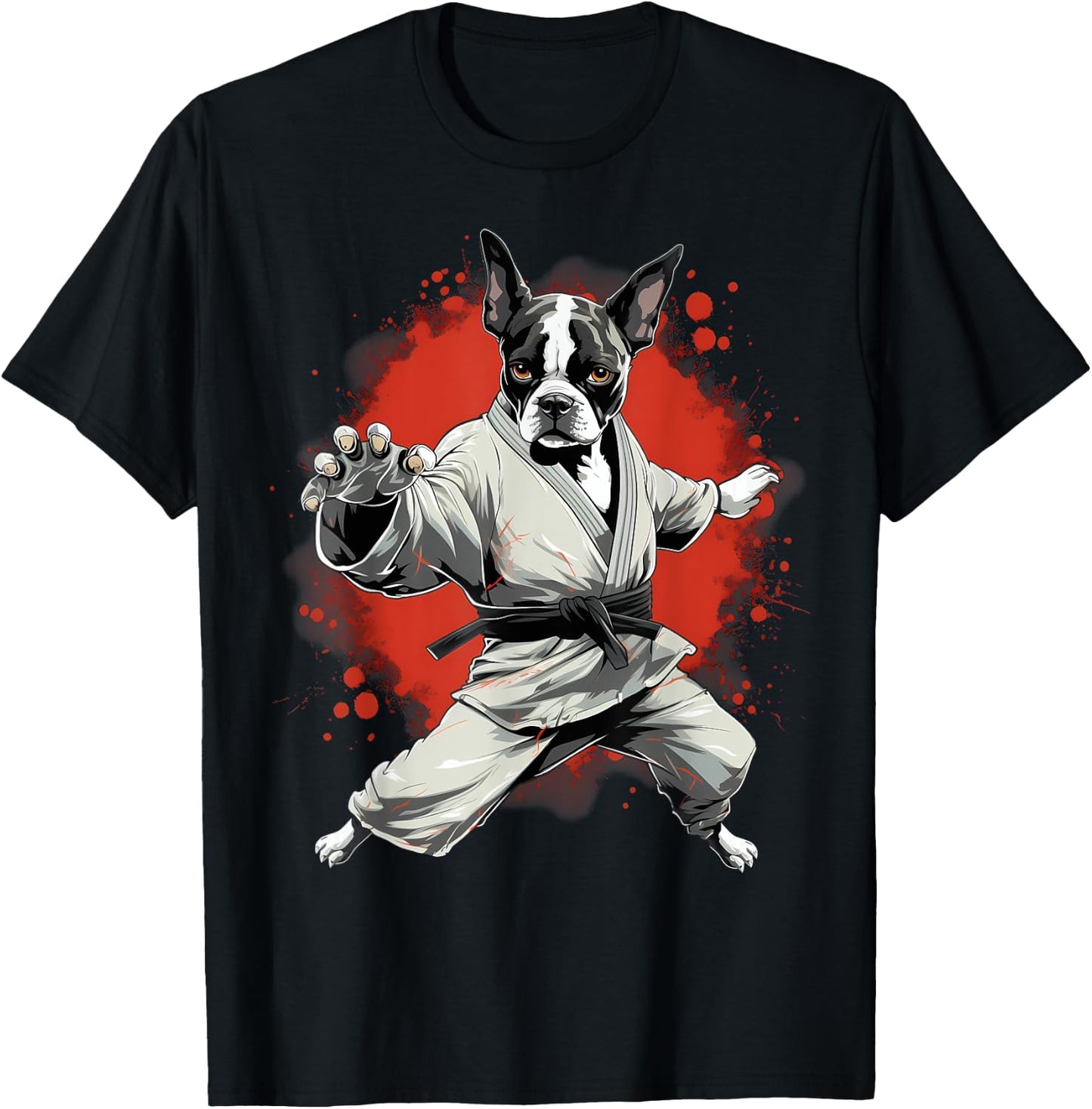 MMA Boston Terrier Dog Karate T-Shirt - T-Shirt | Black