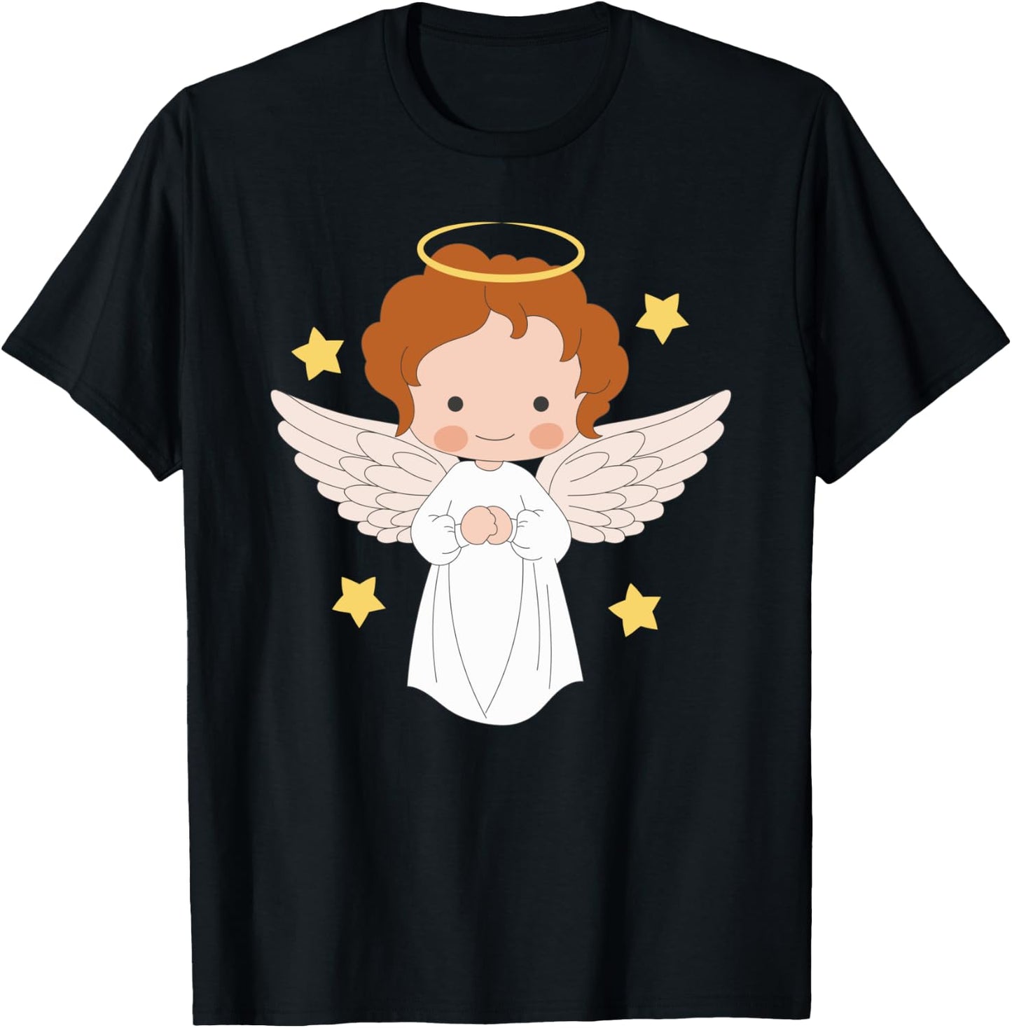 Angel Cosume Cute Angel Print Catholic Angels T-Shirt - T-Shirt | Black