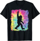 Bigfoot Sasquatch Peace Big Foot Squatch Tie Dye Rainbow T-Shirt - T-Shirt | Black
