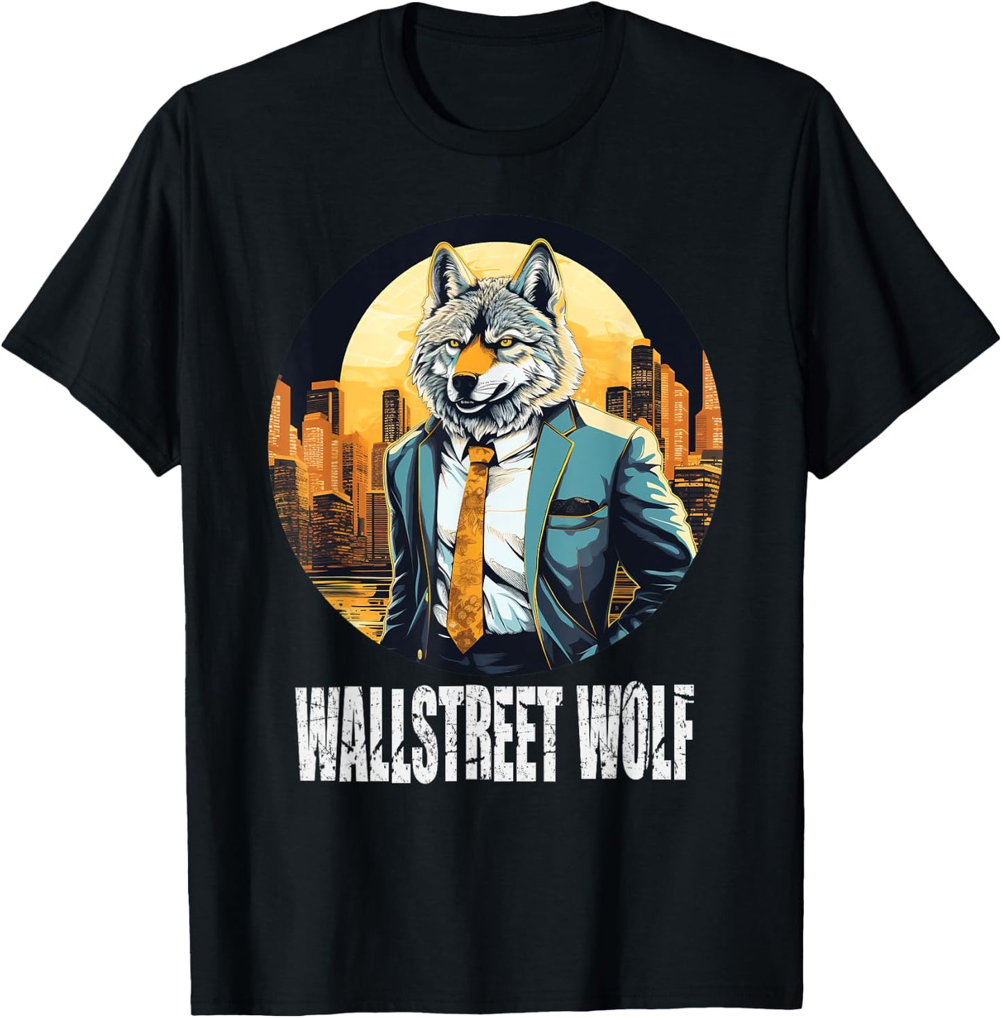 Funny best idea art cool Wallstreet Wolf T-Shirt - T-Shirt | Black