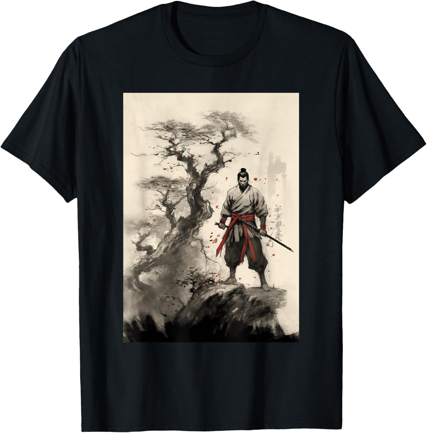 Samurai's Triumph Over the Great Dragon - Bushido Spirit T-Shirt - T-Shirt | Black