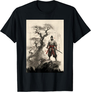Samurai's Triumph Over the Great Dragon - Bushido Spirit T-Shirt - T-Shirt | Black